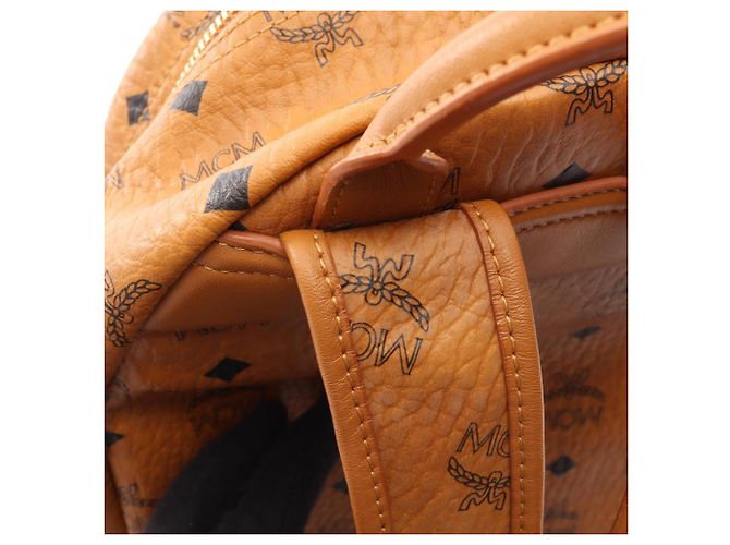 Zaino MCM Visetos in pelle marrone - vista 11