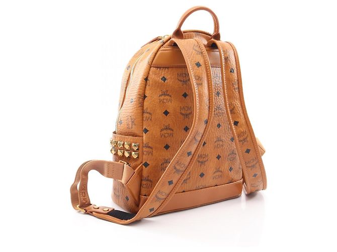 Zaino MCM Visetos in pelle marrone - vista 2