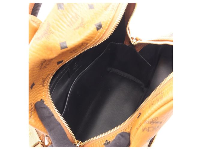 Zaino MCM Visetos in pelle marrone - vista 3