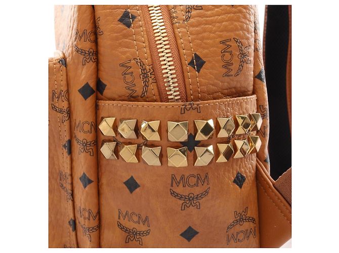 Zaino MCM Visetos in pelle marrone - vista 5