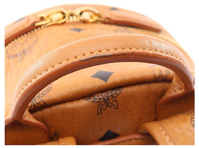 Zaino MCM Visetos in pelle marrone - vista 8