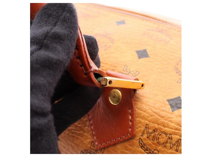 Borsa Boston/Borsa a mano MCM Visetos Brown Marrone - vista 10
