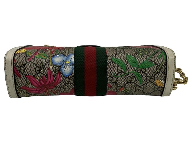 Gucci Ophidia Chain Flora GG Coated Canvas Small Multicolore - vista 3