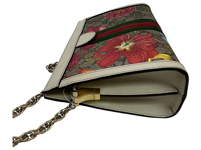 Gucci Ophidia Chain Flora GG Coated Canvas Small Multicolore - vista 4