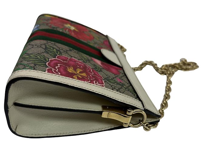 Gucci Ophidia Chain Flora GG Coated Canvas Small Multicolore - vista 5