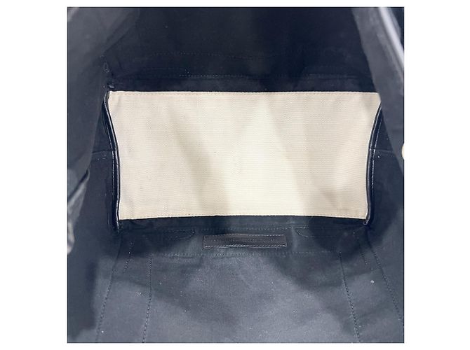 Balenciaga Cabas in tela blu navy e pelle Medium Bianco - vista 5