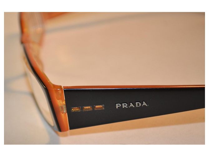 Prada VPR10F Prescription Glasses Black Orange - view 4
