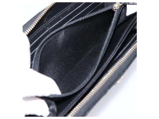 CHANEL Bicolore Long Wallet Leather Black Gold Tone CC Auth 203085 - view 10