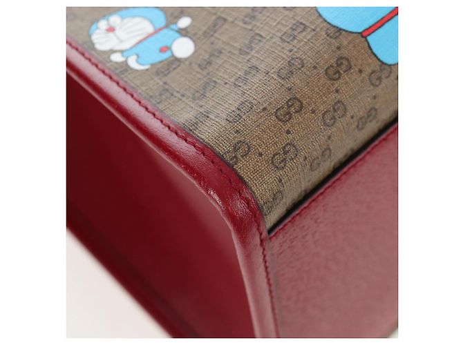 Borsa a mano GUCCI x Doraemon Micro GG PVC 2way Marrone Tono Oro 653952 Auth 167569SM - vista 16