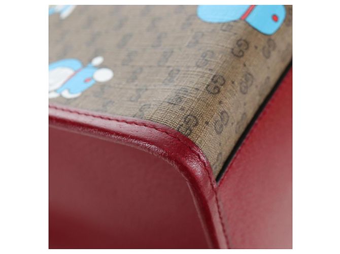 Borsa a mano GUCCI x Doraemon Micro GG PVC 2way Marrone Tono Oro 653952 Auth 167569SM - vista 18