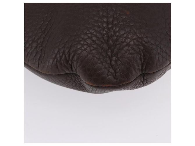 Bolsa de Ombro PRADA em Couro Marrom Prata Auth am12574V - vista 16