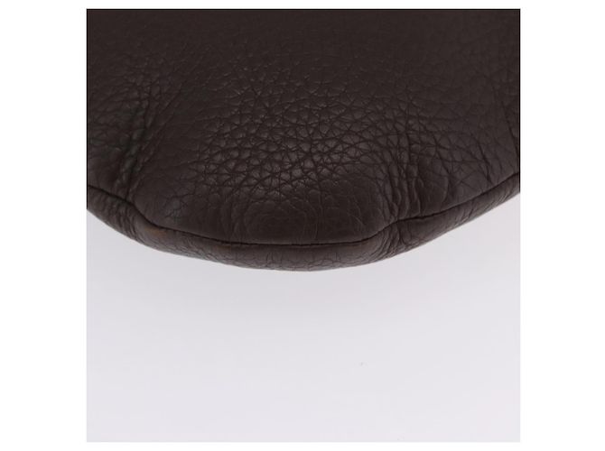 Bolsa de Ombro PRADA em Couro Marrom Prata Auth am12574V - vista 18