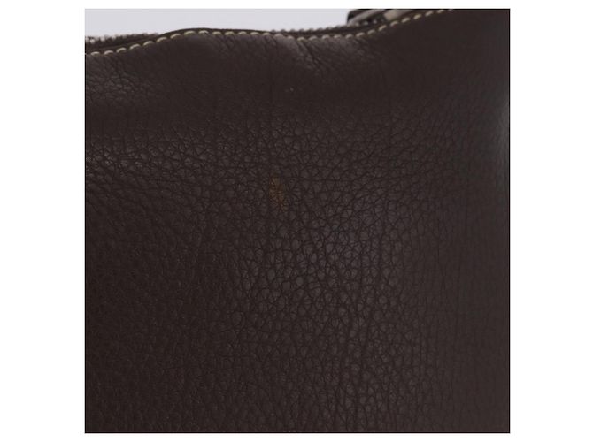 Bolsa de Ombro PRADA em Couro Marrom Prata Auth am12574V - vista 2