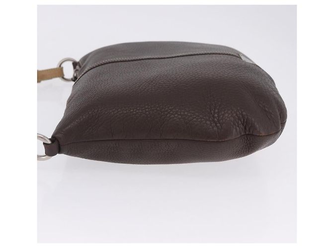 Bolsa de Ombro PRADA em Couro Marrom Prata Auth am12574V - vista 5