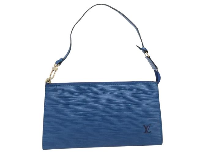 LOUIS VUITTON Epi Pochette Accessoires Pouch Blue M52985 LV Auth 197712V Azul - vista 13