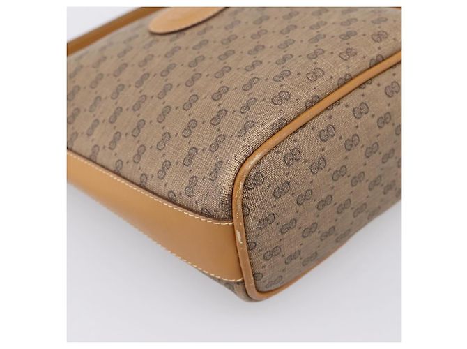 Borsa a tracolla GUCCI Micro GG Supreme PVC Beige Gold Auth 202771 D'oro - vista 14