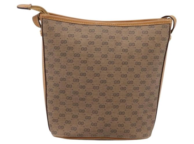 Borsa a tracolla GUCCI Micro GG Supreme PVC Beige Gold Auth 202771 D'oro - vista 2
