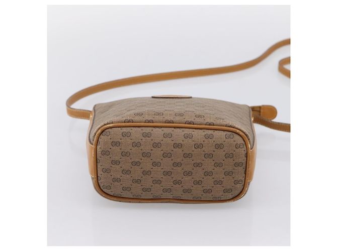 Borsa a tracolla GUCCI Micro GG Supreme PVC Beige Gold Auth 202771 D'oro - vista 5