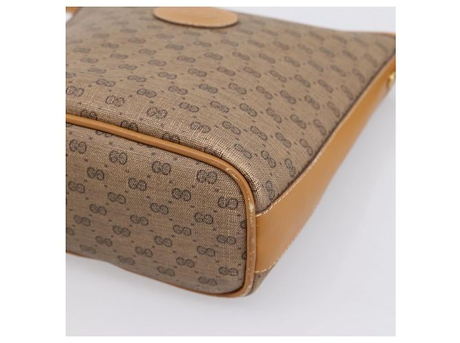 Borsa a tracolla GUCCI Micro GG Supreme PVC Beige Gold Auth 202771 D'oro - vista 9