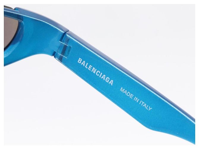 Lunettes de soleil BALENCIAGA Plastique Bleu Argent Auth 203373M Argenté - vue 10