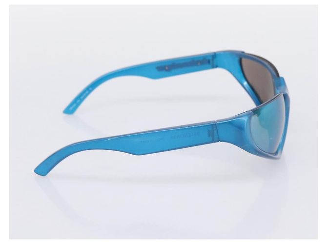 Lunettes de soleil BALENCIAGA Plastique Bleu Argent Auth 203373M Argenté - vue 4
