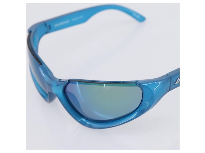 Lunettes de soleil BALENCIAGA Plastique Bleu Argent Auth 203373M Argenté - vue 8