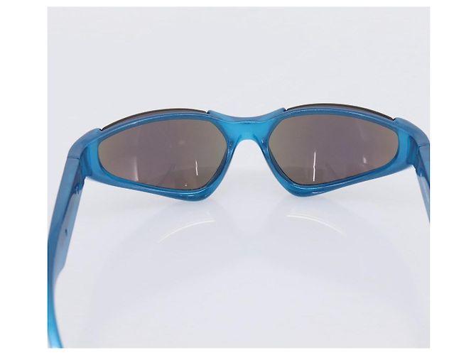 Lunettes de soleil BALENCIAGA Plastique Bleu Argent Auth 203373M Argenté - vue 9