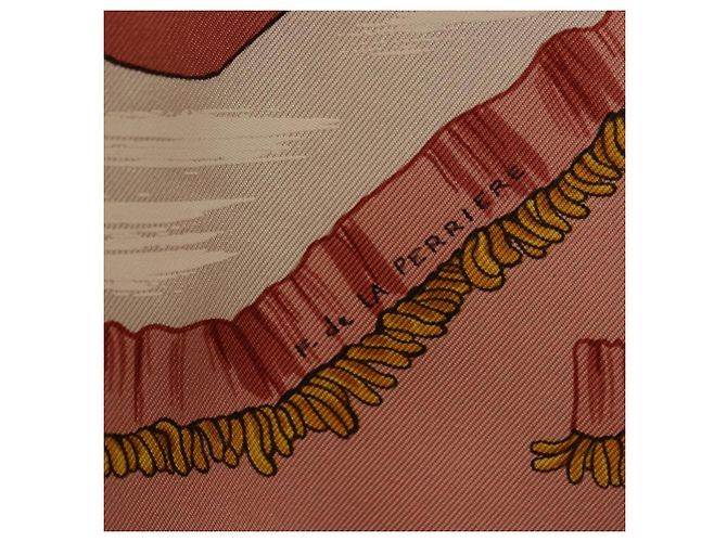 Hermès HERMES Carre 90 Seidentuch "Traineaux et Glissades" Rosa Weiß Auth 200402M Pink - Ansicht 13