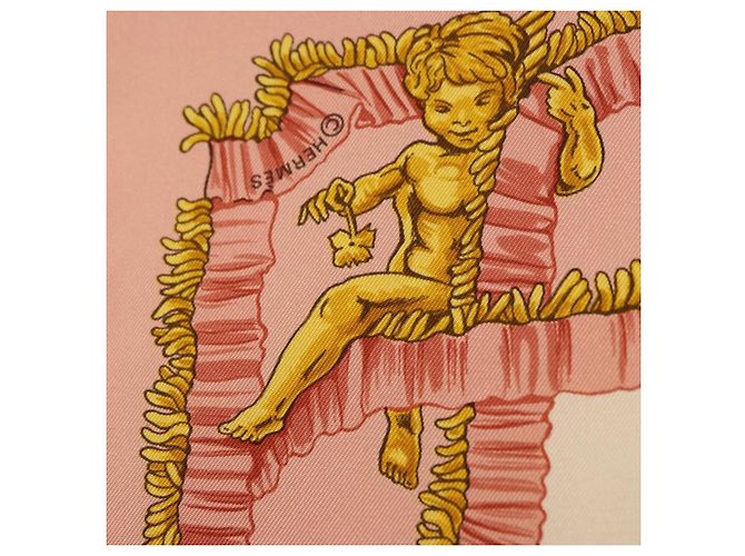 Hermès HERMES Carre 90 Seidentuch "Traineaux et Glissades" Rosa Weiß Auth 200402M Pink - Ansicht 14
