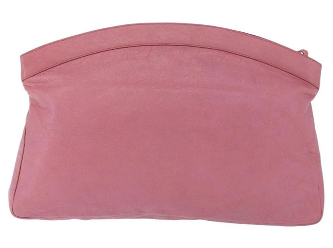 Borsa Clutch BALENCIAGA in Pelle Rosa Auth 200479M - vista 2