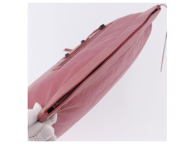 Borsa Clutch BALENCIAGA in Pelle Rosa Auth 200479M - vista 5