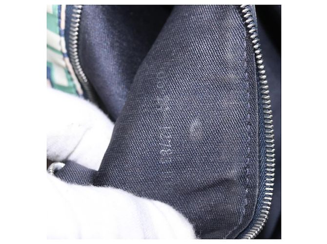 FENDI Zucca Canvas Tote Bag Green Silver Auth 203793 Silber Grün - Ansicht 12
