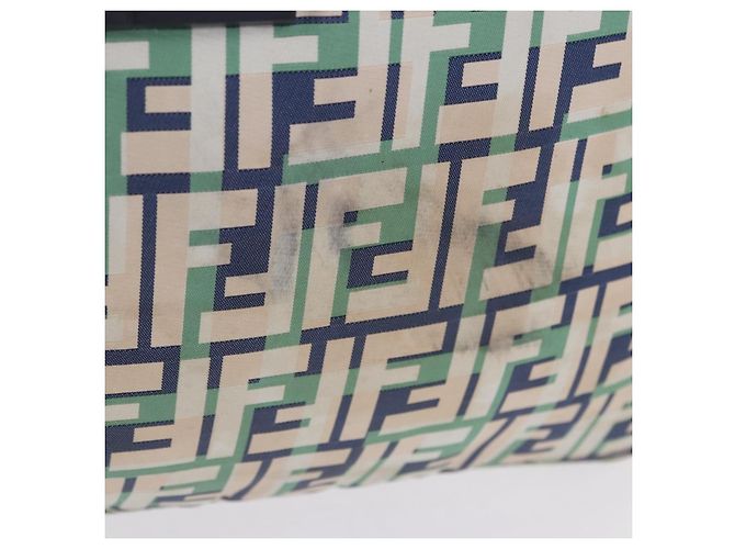 FENDI Zucca Canvas Tote Bag Green Silver Auth 203793 Silber Grün - Ansicht 2