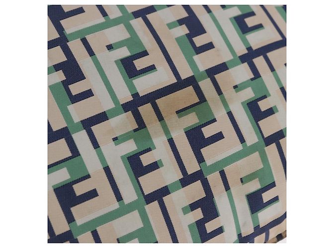 FENDI Zucca Canvas Tote Bag Green Silver Auth 203793 Silber Grün - Ansicht 4