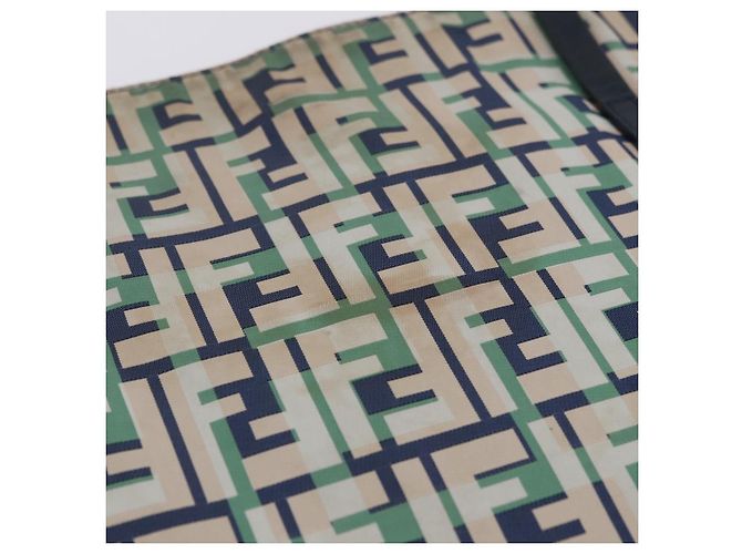 FENDI Zucca Canvas Tote Bag Green Silver Auth 203793 Silber Grün - Ansicht 5