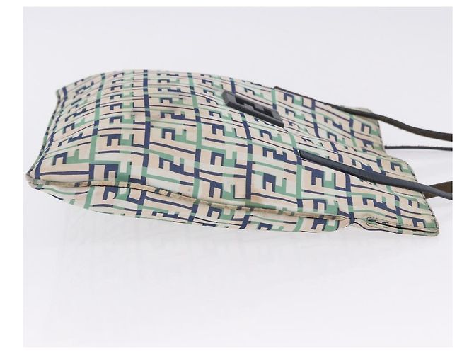 FENDI Zucca Canvas Tote Bag Green Silver Auth 203793 Silber Grün - Ansicht 6