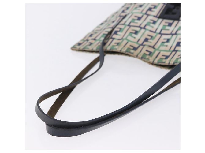 FENDI Zucca Canvas Tote Bag Green Silver Auth 203793 Silber Grün - Ansicht 9