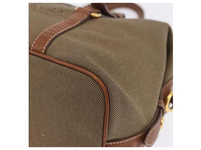 Saco Tote PRADA Canvas Jacquard Beige Gold Auth 200549M Bege Dourado - vista 14