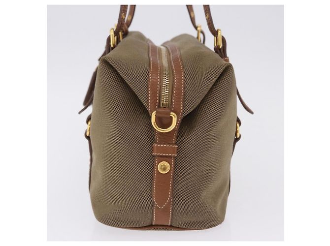 Saco Tote PRADA Canvas Jacquard Beige Gold Auth 200549M Bege Dourado - vista 3
