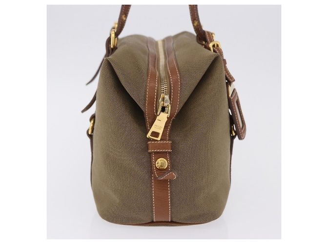 Saco Tote PRADA Canvas Jacquard Beige Gold Auth 200549M Bege Dourado - vista 4