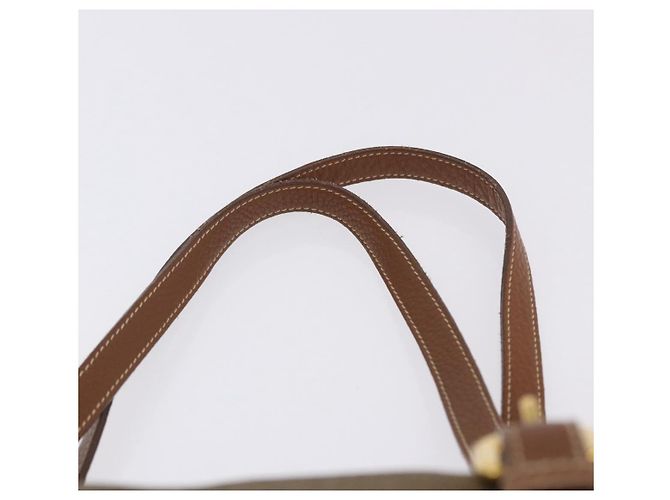 Saco Tote PRADA Canvas Jacquard Beige Gold Auth 200549M Bege Dourado - vista 8