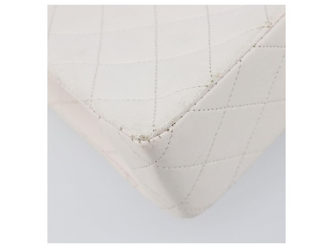 Bolso de hombro CHANEL Chain Matelasse de piel de cordero Blanco Gold CC Auth 200466V Dorado - vista 16