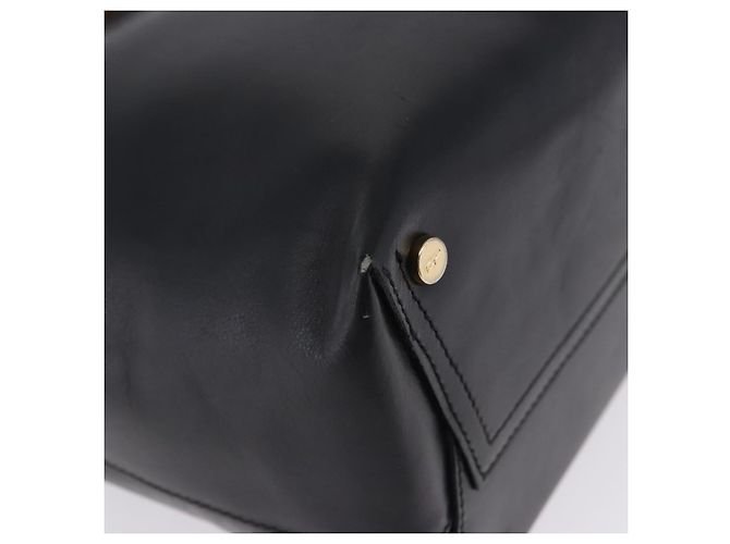 Borsa a tracolla Salvatore Ferragamo Vala in pelle nera e oro Auth ka6109 Nero - vista 15