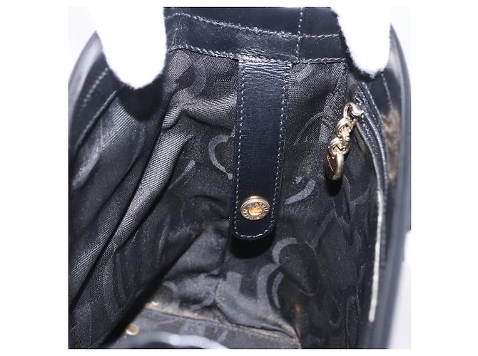 Borsa a tracolla Salvatore Ferragamo Vala in pelle nera e oro Auth ka6109 Nero - vista 22