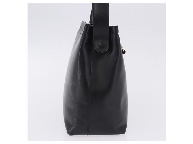 Borsa a tracolla Salvatore Ferragamo Vala in pelle nera e oro Auth ka6109 Nero - vista 4