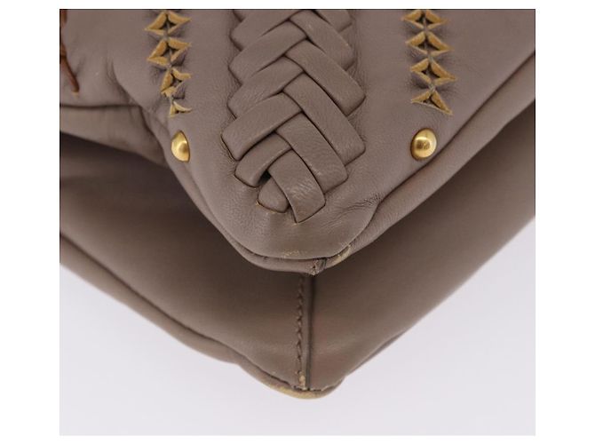 Borsa a tracolla Salvatore Ferragamo Gancini in pelle marrone e oro Auth 202452A D'oro - vista 14