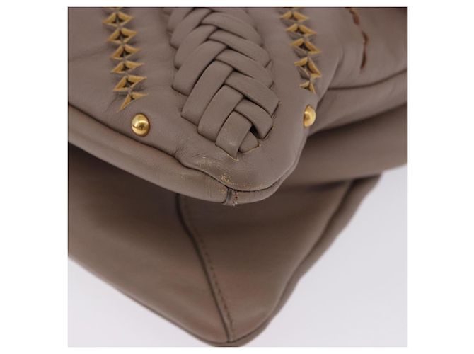 Borsa a tracolla Salvatore Ferragamo Gancini in pelle marrone e oro Auth 202452A D'oro - vista 15