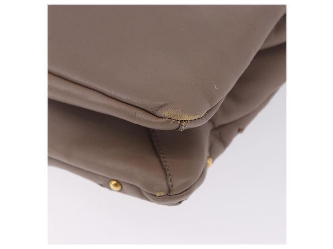 Borsa a tracolla Salvatore Ferragamo Gancini in pelle marrone e oro Auth 202452A D'oro - vista 17