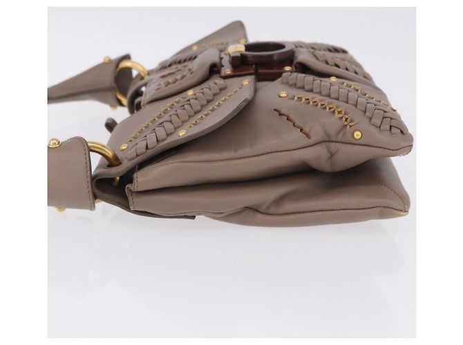 Borsa a tracolla Salvatore Ferragamo Gancini in pelle marrone e oro Auth 202452A D'oro - vista 4