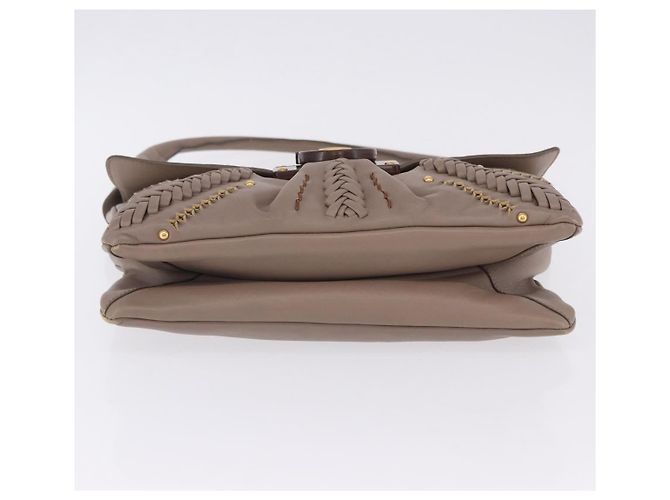 Borsa a tracolla Salvatore Ferragamo Gancini in pelle marrone e oro Auth 202452A D'oro - vista 5